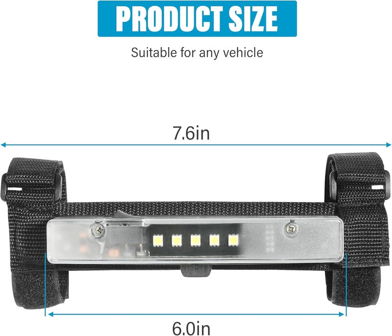 RACOONA UTV Dome Light,UTV Interior Light,Universal Roll Bar Mount LED Light,Car Accessories Interior Dome Light Utility Roll Cage Light Courtesy Light for UTV ATV RZR Truck Car Off Road Vehicle - Image 2